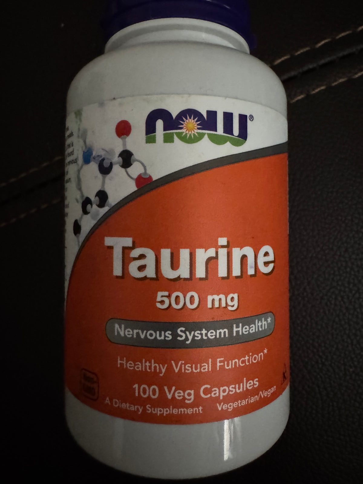 NOW Taurine 500mg Nervous System Health 100 Veg Capsules