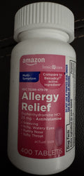 Amazon Allergy Relief Diphenhydramine HCl 25mg 400 Tablets