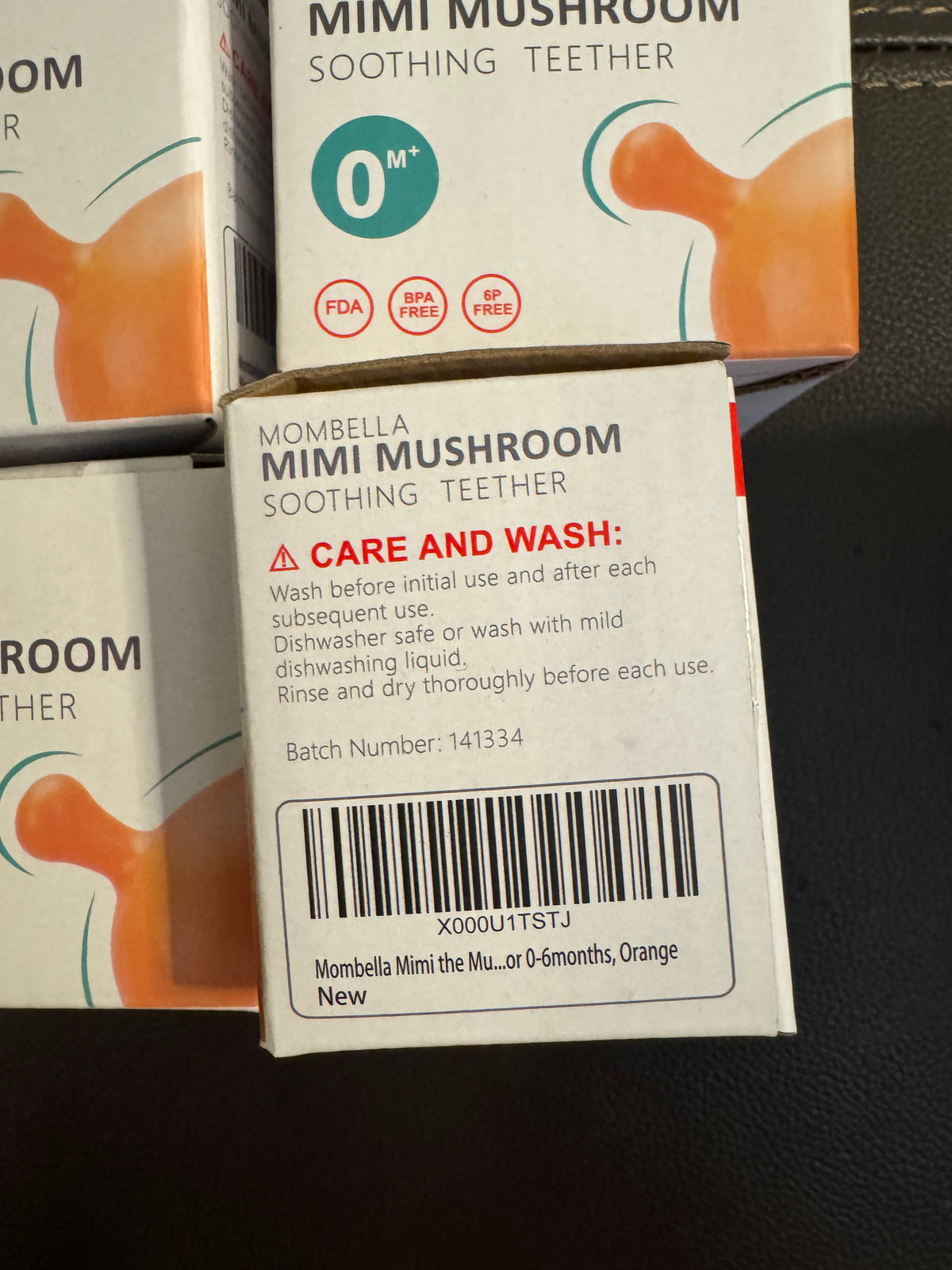 4 Mombella Mimi Mushroom Soothing Teether (Orange)
