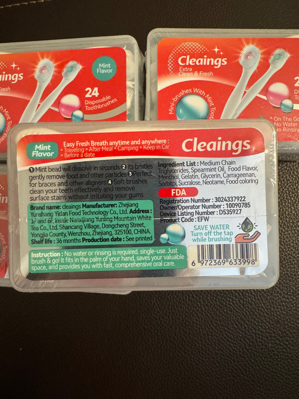 Cleaings Mini Brushes with Mint Toothpaste (4 x 24 Pack)