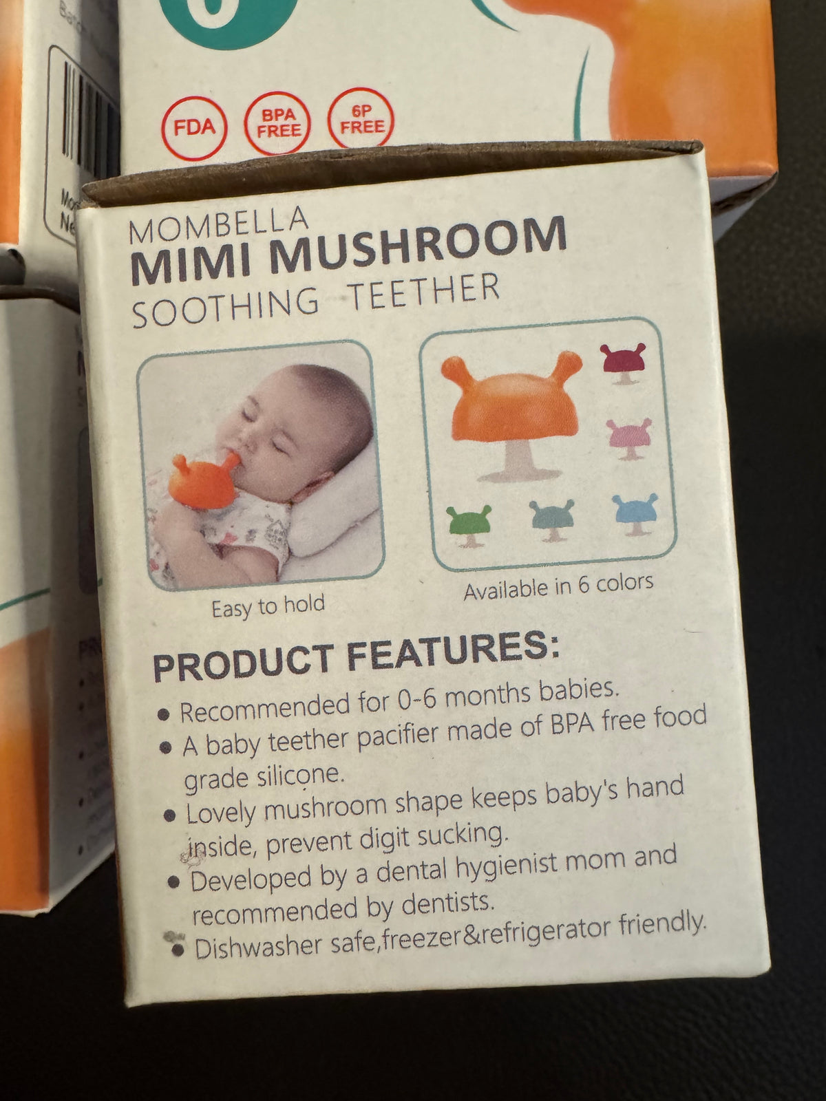 4 Mombella Mimi Mushroom Soothing Teether (Orange)